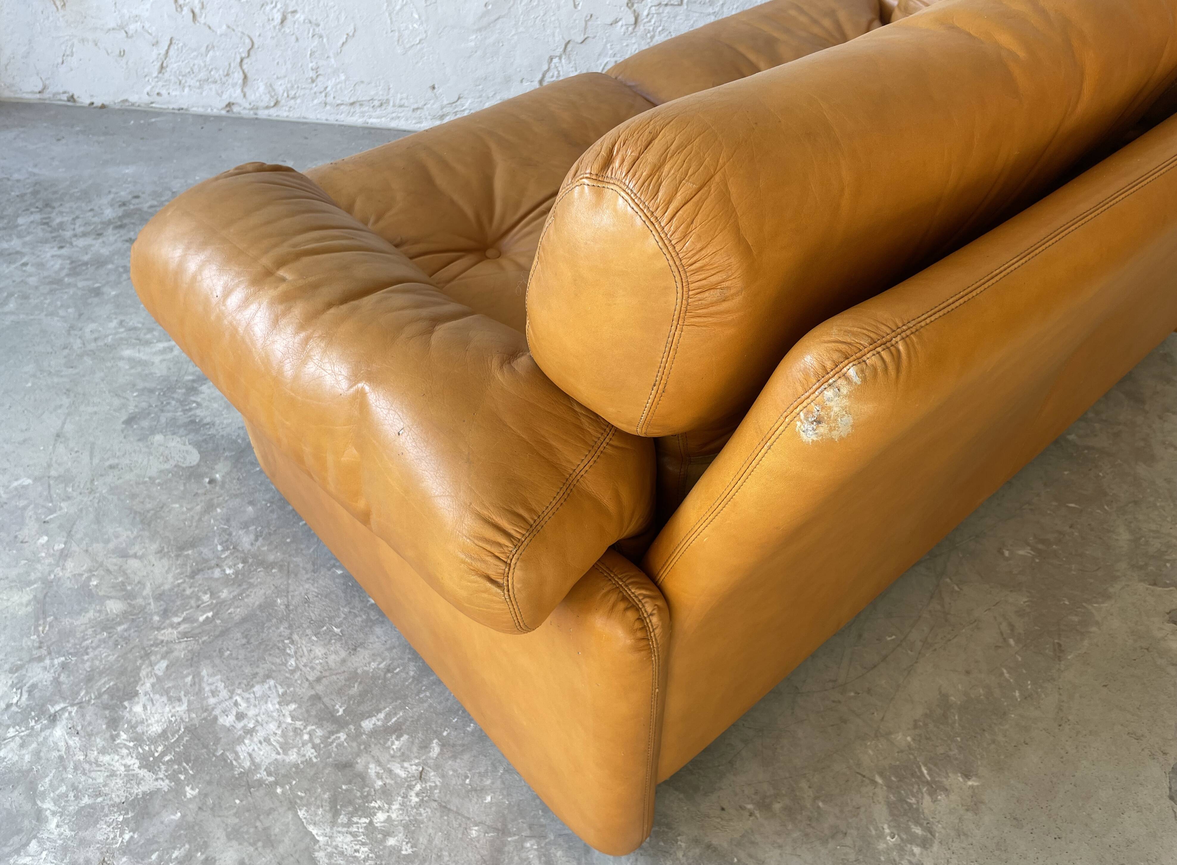 Two seats leather sofa, by Tobias Scarpa