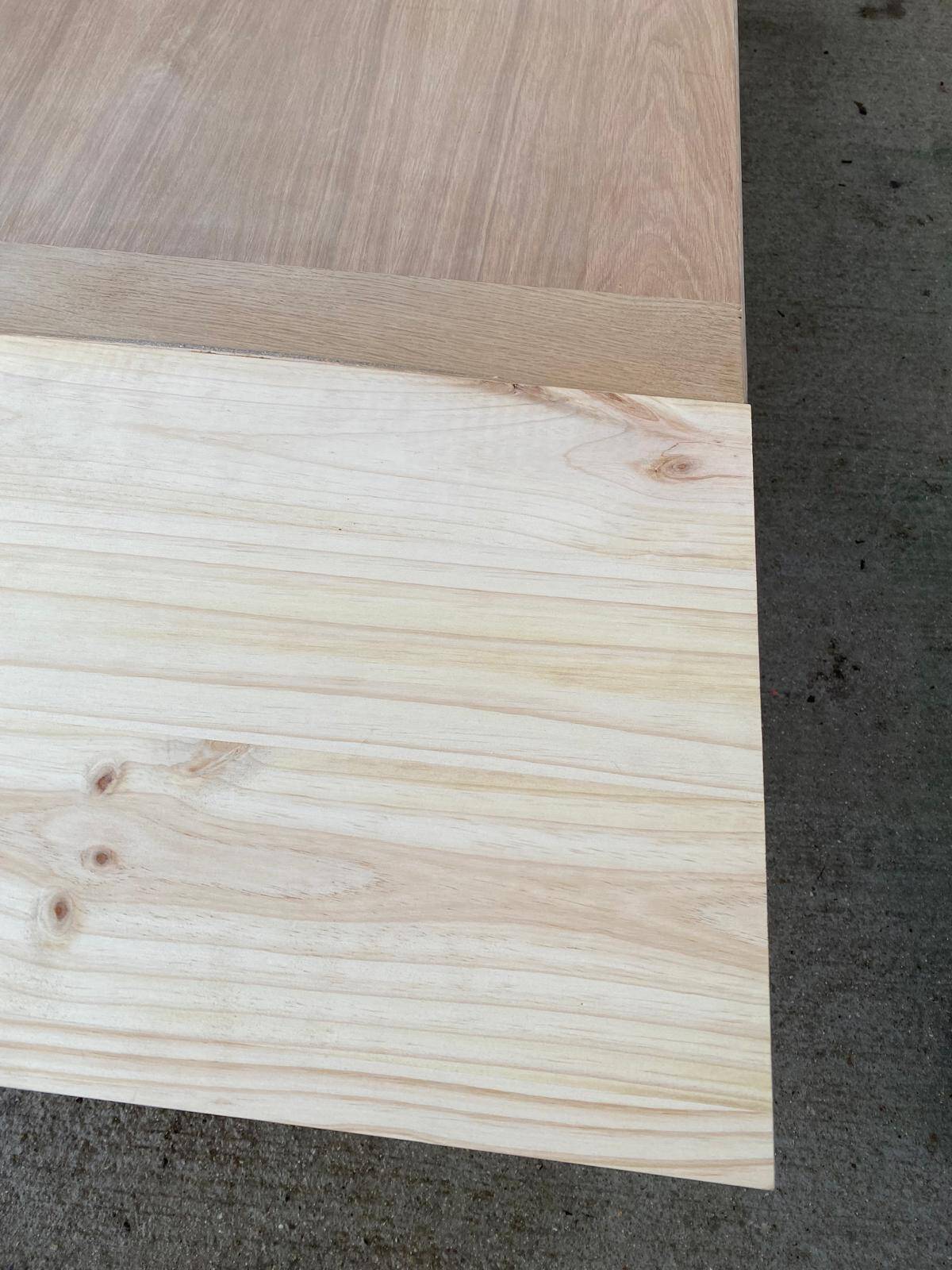 Renovated extendable farmhouse table in raw oak 280cm