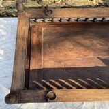 Antique Indian hanging cradle in carved wood, 19th / early 20th century.