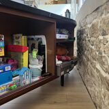 Vintage teak counter with display case