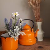 Enameled sheet metal teapot