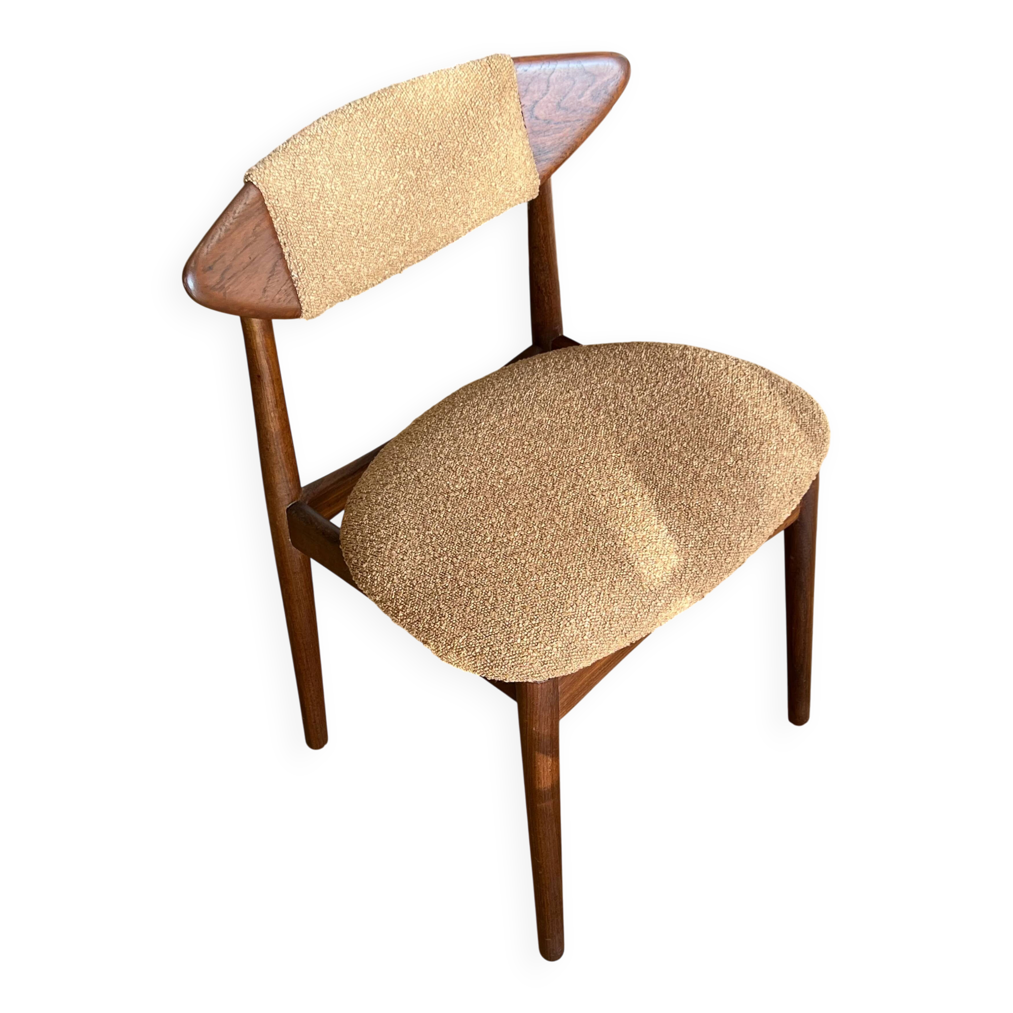 Chaise scandinave vintage en bouclette terracotta « Else »