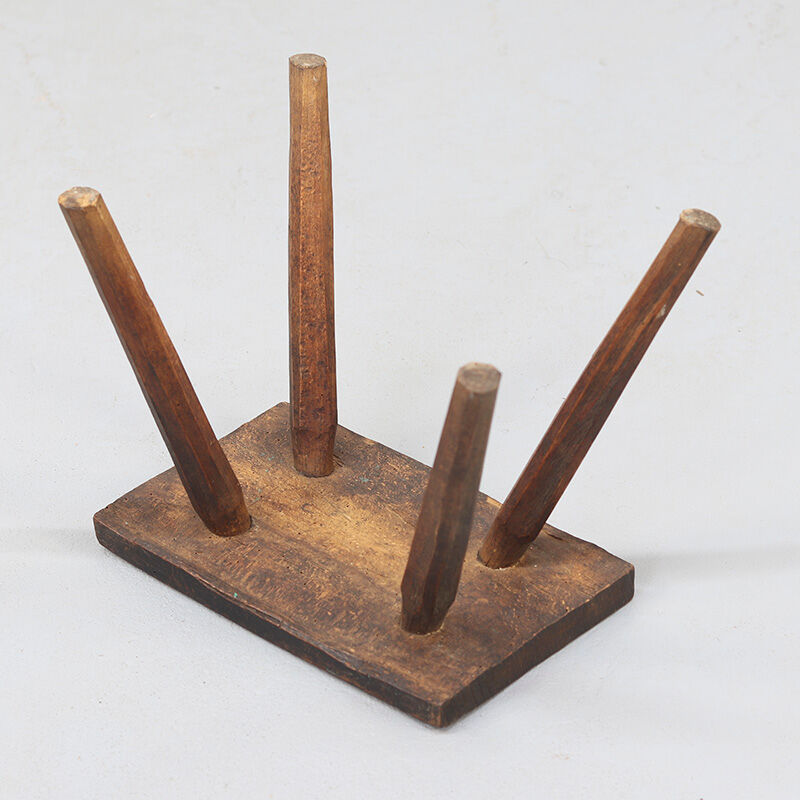 Primitive Wabi Sabi Pine Stool or Side Table