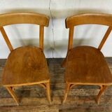 Pair of vintage clear beech baumann chair