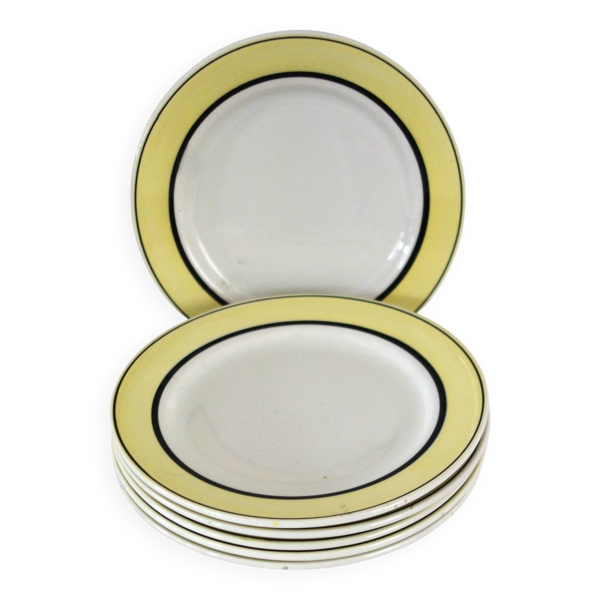 6 assiettes à dessert vintage faïence de Badonviller