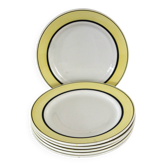 6 vintage Badonviller earthenware dessert plates