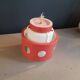 Space-age pendant light in opaline and metal