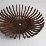 Handcrafted fruit dish 1960 solid wood unique piece