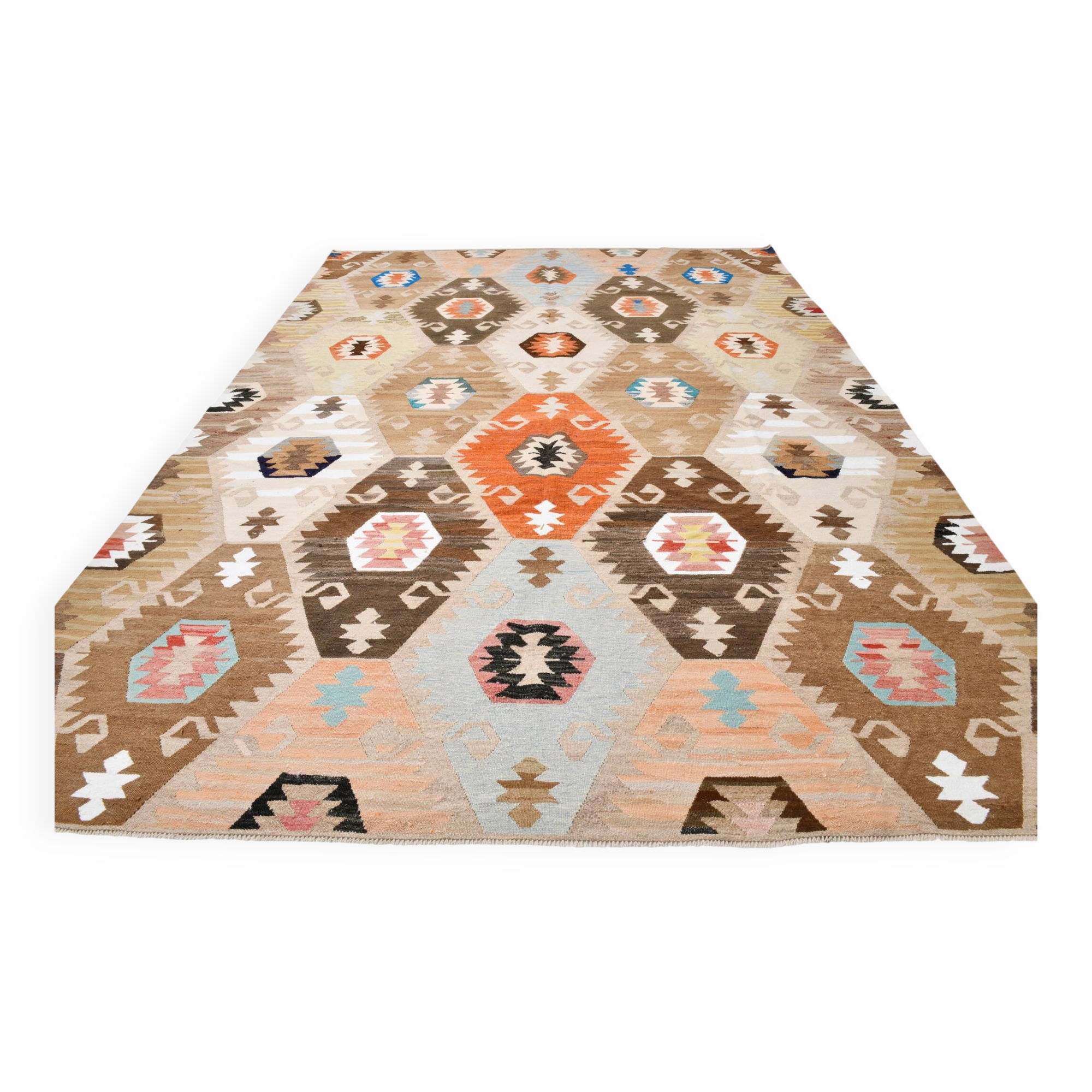 Large Multicolor Vintage Kilim Rug, 296x393Cm