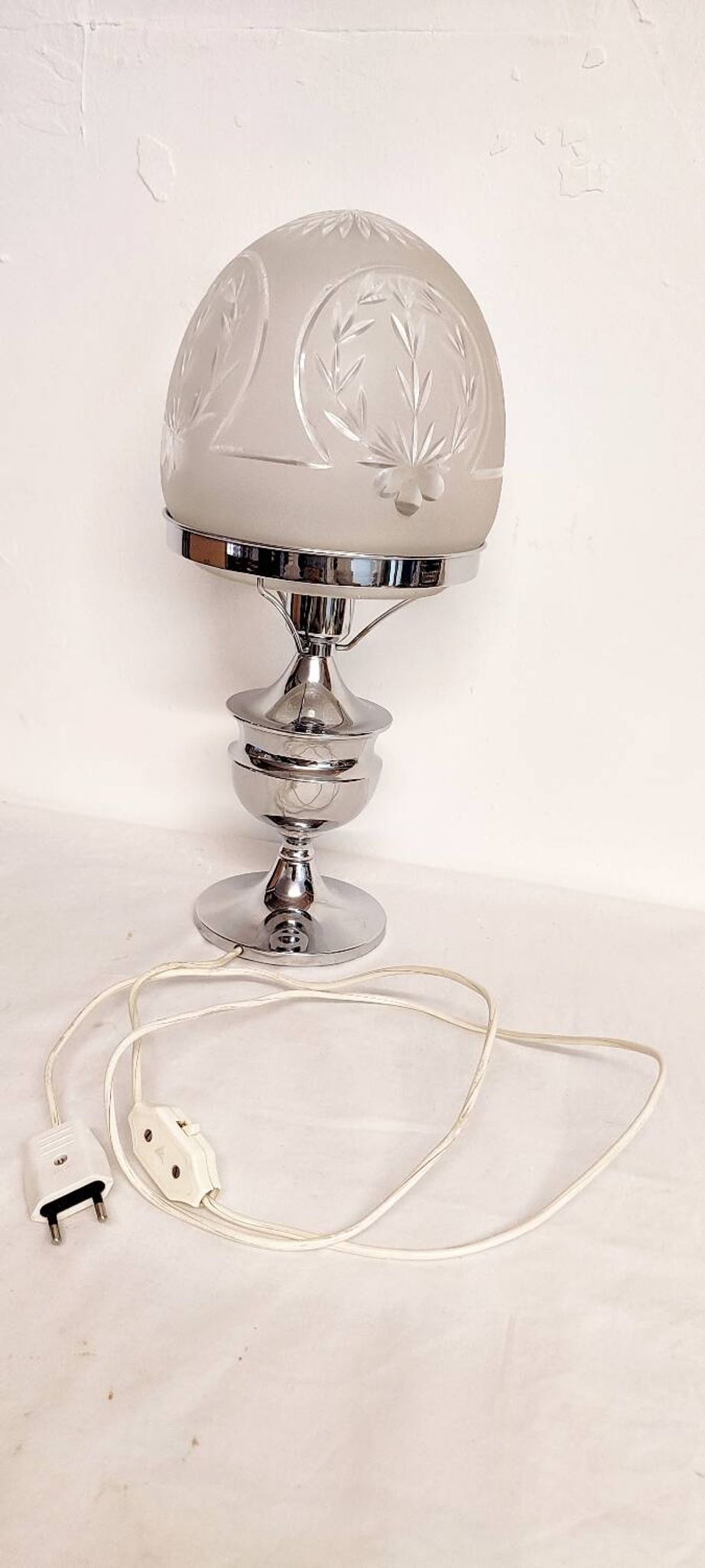 Lámpara de mesa de cristal. Spain, 1960s.