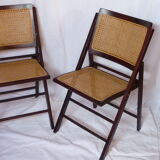 Duo of canned folding chairs