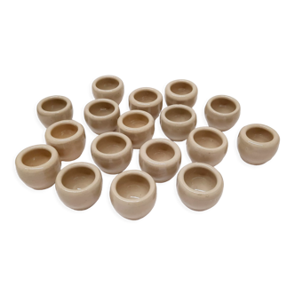 Set of 17 buckets sandstone snails