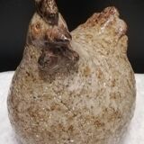 Poule en grès craquelé