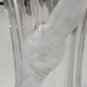 Vintage Multifaceted Crystal Vase, Frosted Draped Bow, col. Opaque white, Evita Crystal, Germany