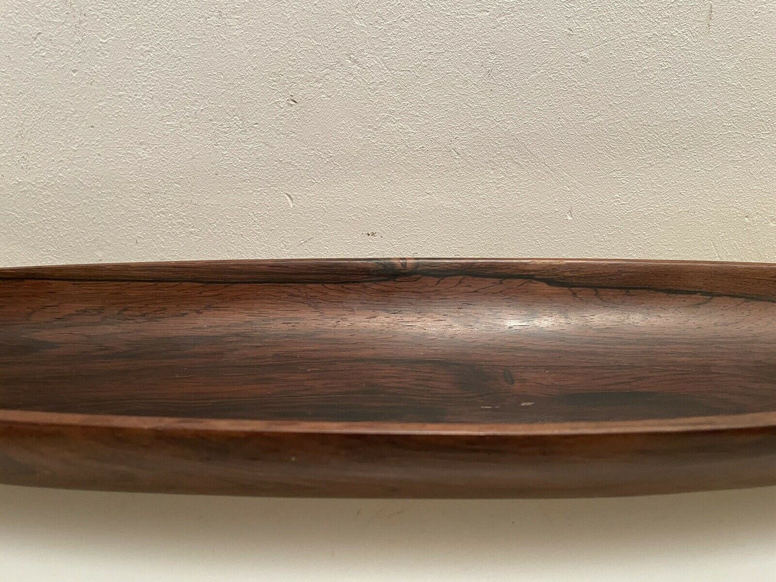 centre de table, pirogue, wood art, Jean Gillon, jacaranda, vintage 70