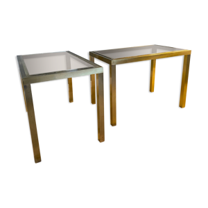 paire de tables dorées