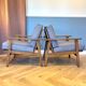 Pair of Scandinavian armchairs wood and fabric
