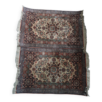 2 descentes de lit ou petits tapis en soie naturelle 100x60