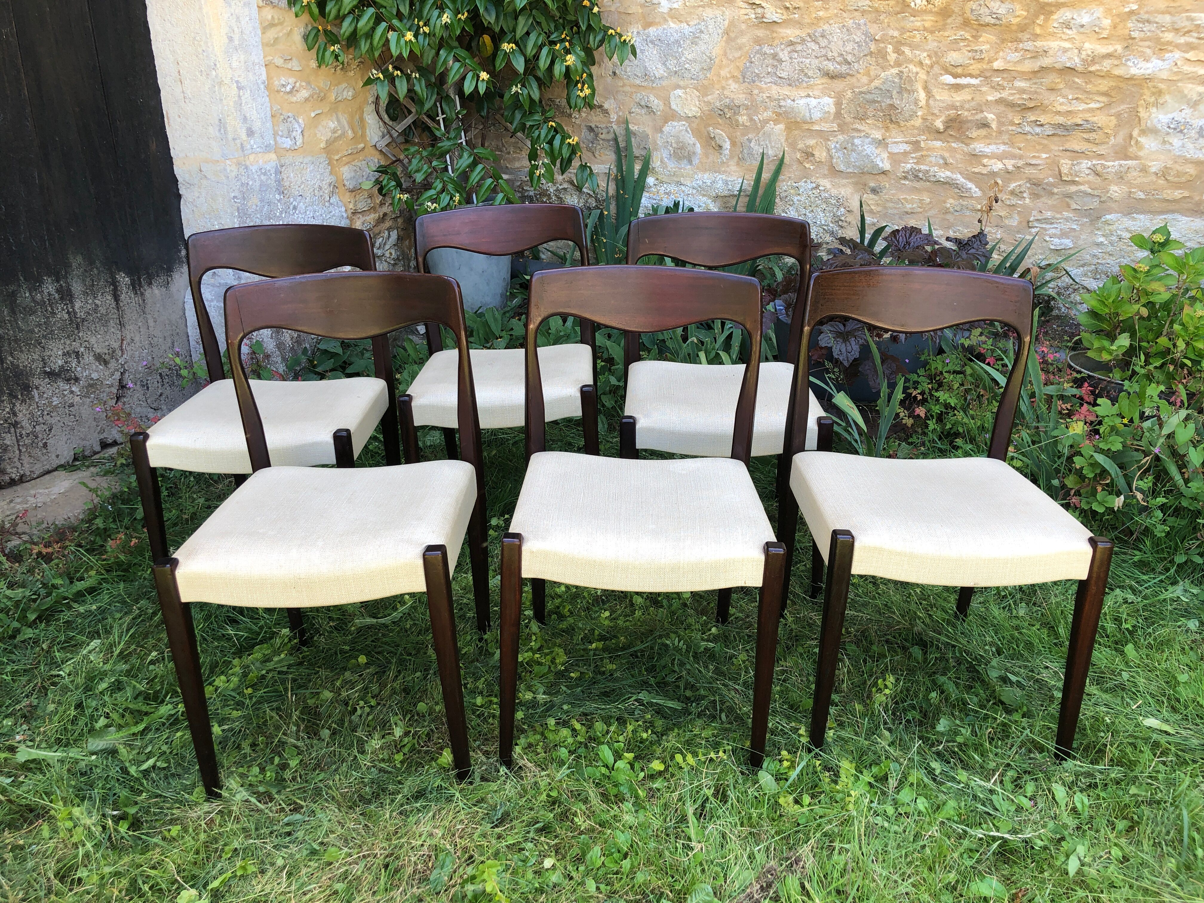 Six Scandinavian chairs by Niels Otto Møller.