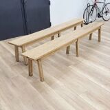 Two oak farm benches