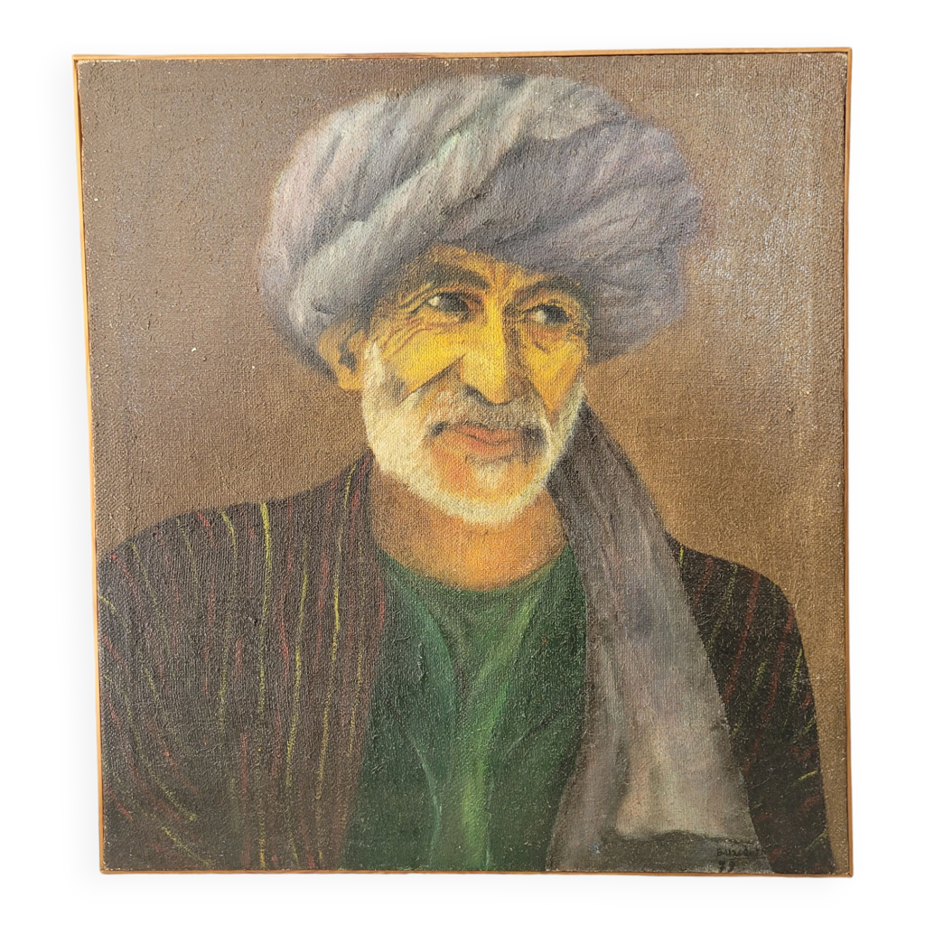 tableau-orientaliste-portrait-huile-sur-toile-selency