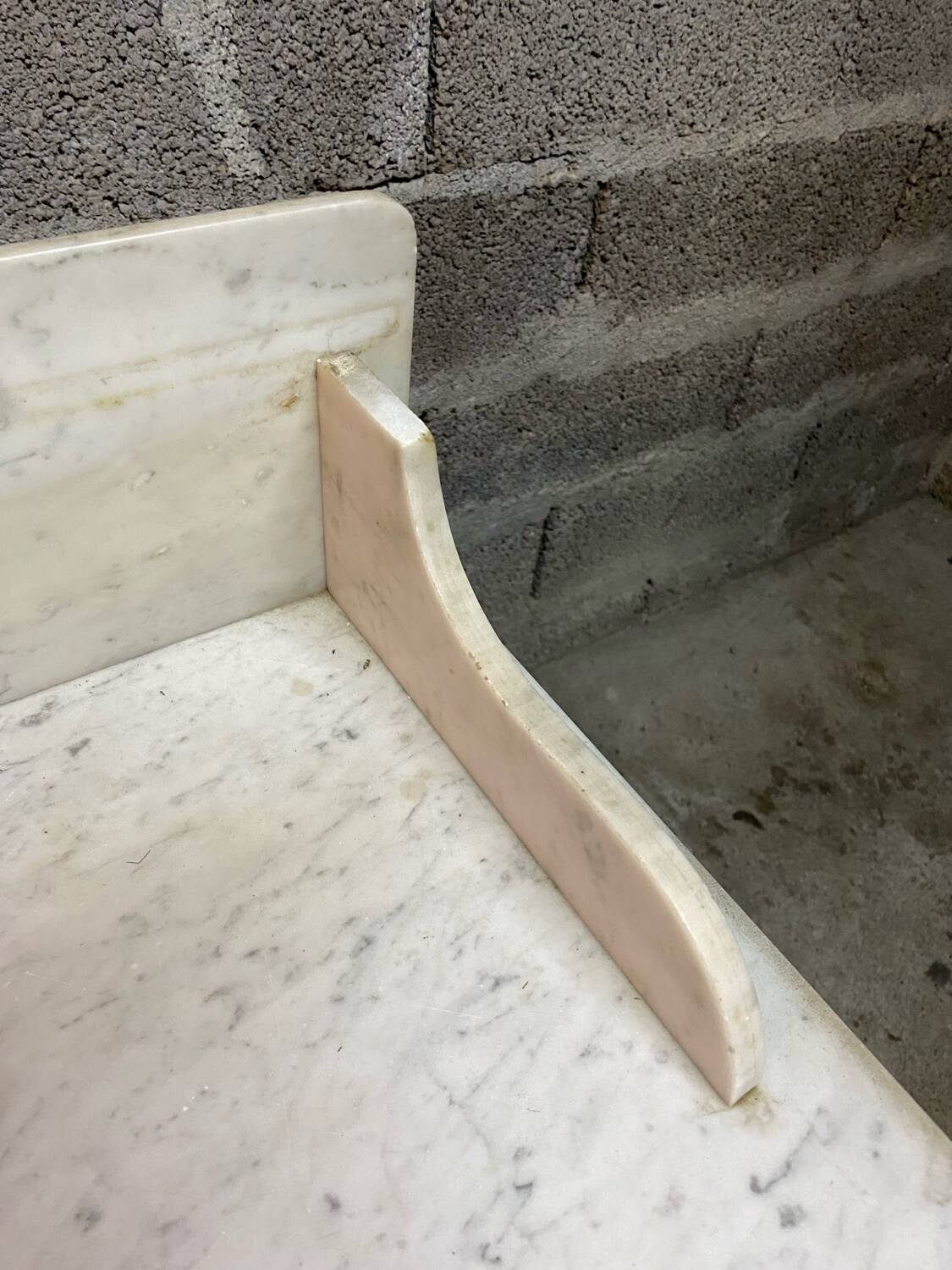 Antique dressing table, white marble