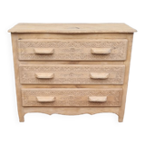 Breton chest of drawers in solid oak