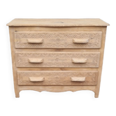 Breton chest of drawers in solid oak