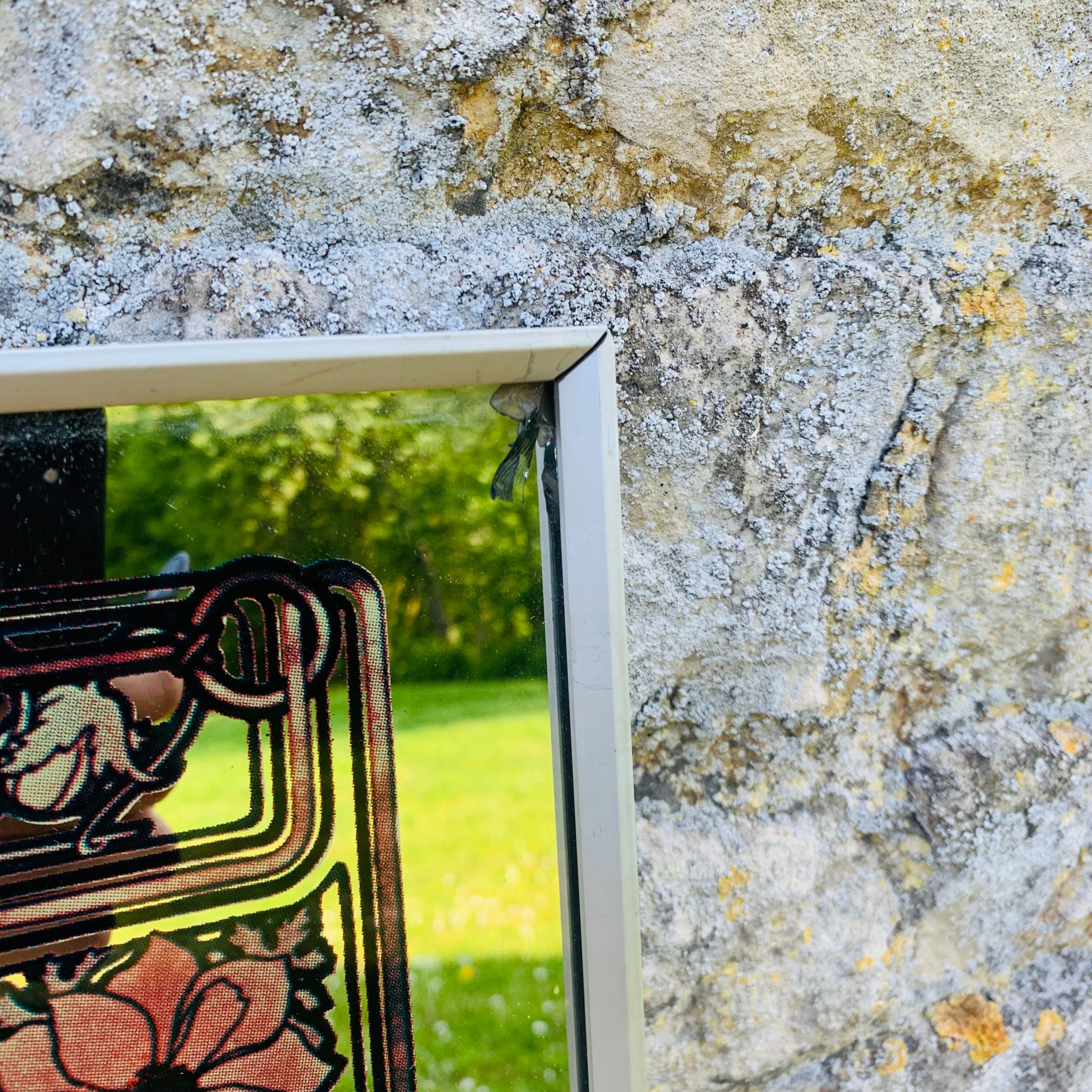 Mirror screen-printed after Mucha "Evening Reverie"