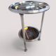 Art Deco tripod gueridon in chrome metal with double mirror top, 1930-19.