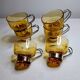Amber glass espresso cups from the 1960s-70s. Italy