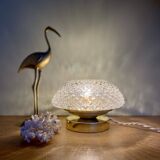 Vintage diamond-point glass globe table lamp