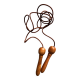 Vintage wood and leather jump rope