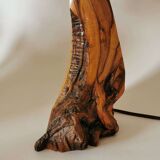 Vintage flashy wood and rope brutalist style lamp