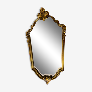 Miroir coquille doré Louis XV 1960