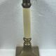 Bougeoir ancien en laiton dore 20 cm
