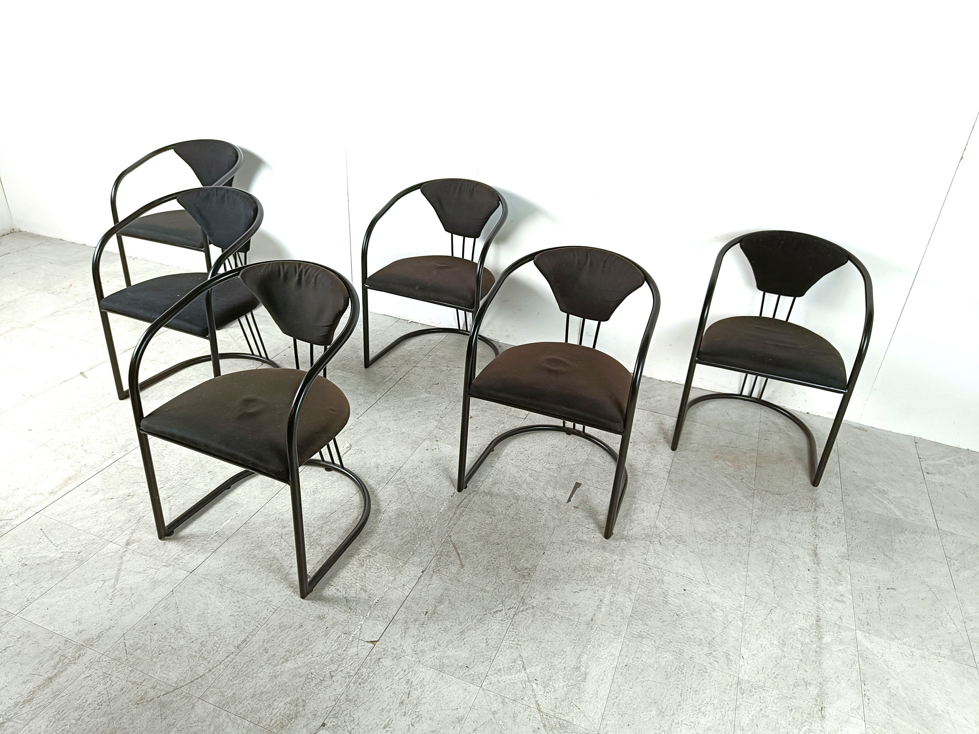 Italian postmodern dining chairs, 1980s - set of 6