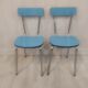 Paire de chaises formica bleu