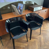 "Papyrus" black armchairs designed by Ronan and Erwan Bouroullec.