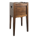 Louis XVI walnut bedside table with pierced hearts curtain