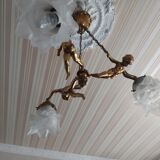 Bronze chandelier cherubs 3 fires , cherubs ( putti )