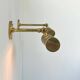 Pair of vintage adjustable wall lights, solid brass, France 1950