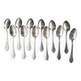 Box of 12 silver metal teaspoons sfam