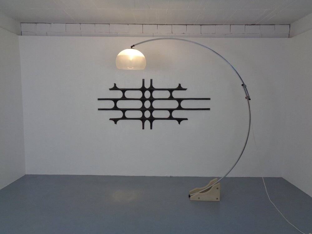 Large German Brutalist Iron Wall Sculpture, 1960s