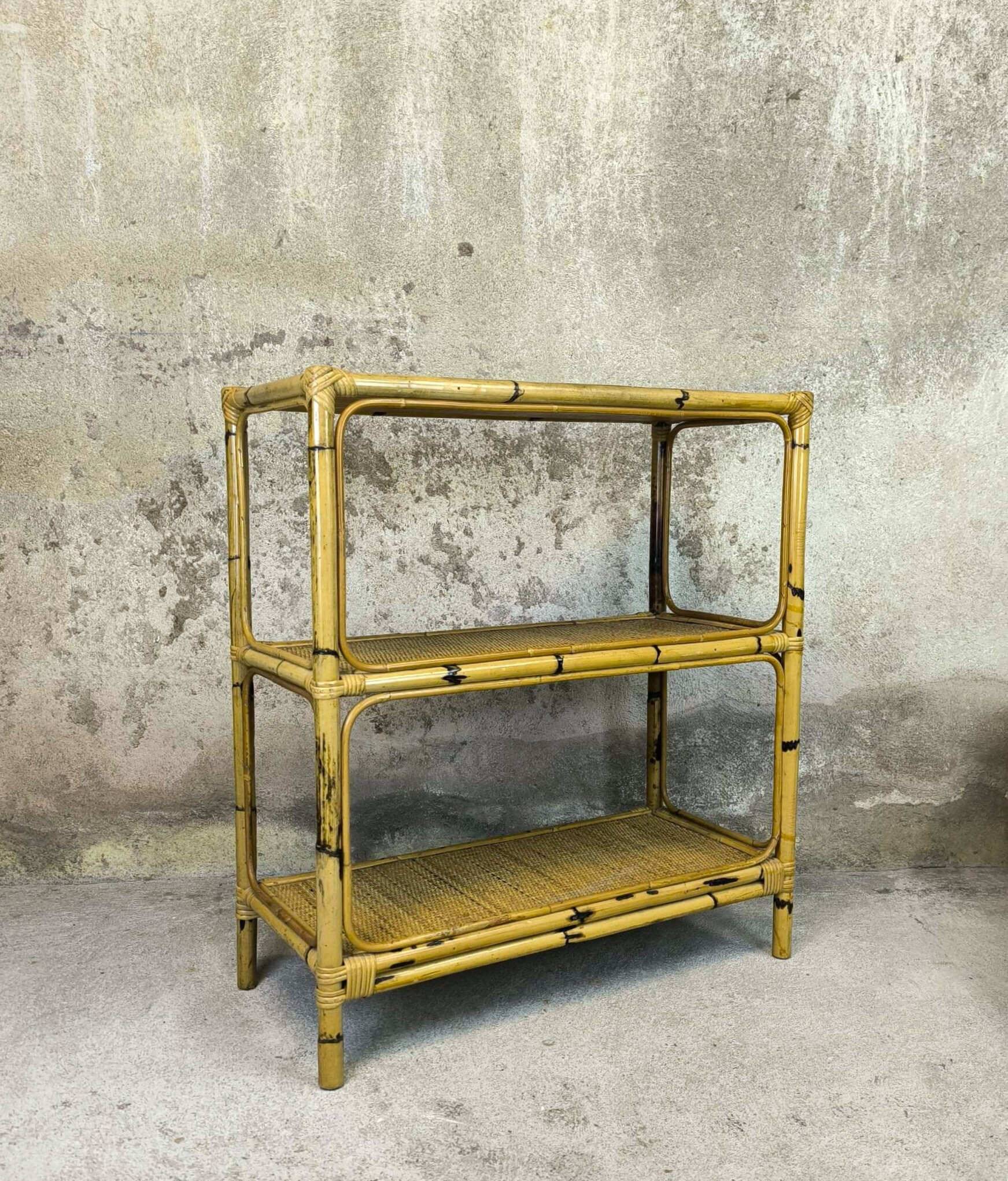 Vintage rattan shelf