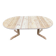 Round stripped extendable dining table in the style of Rainer Daumiller Hirtshals Sa.