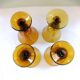 Biot engraved amber and bubbled water glasses, 70s