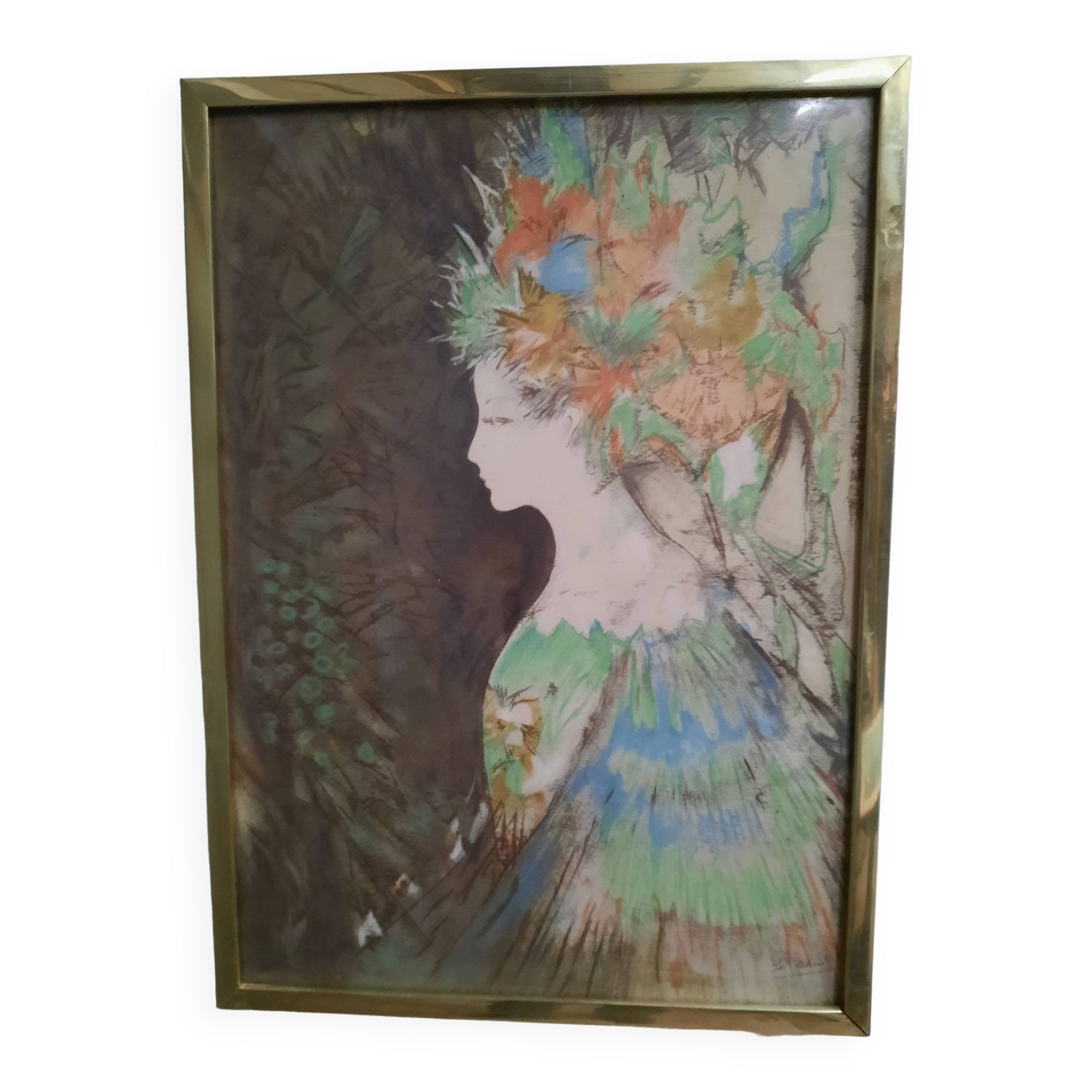 Lithograph portrait of a young woman