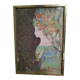 Lithograpgie portrait d une jeune femme