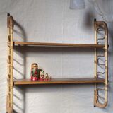 Removable wall shelf in rattan – 1960s vintage